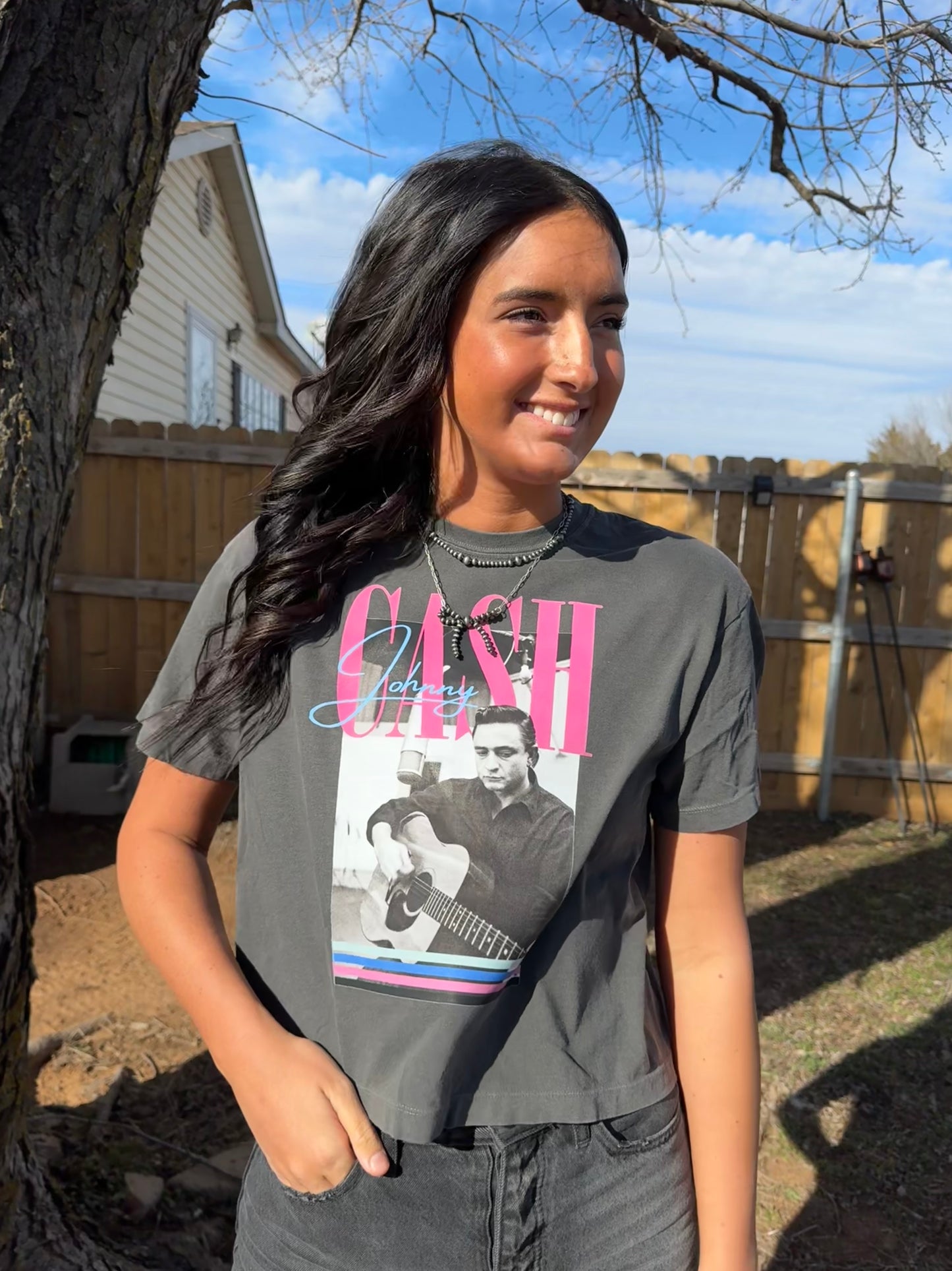 Johnny Cash Tshirt -Perfect Cropped T