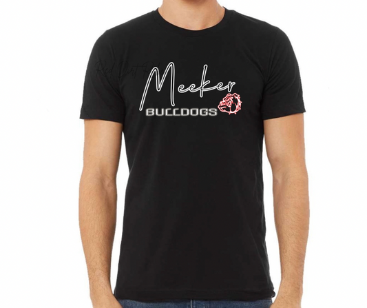 Meeker Bulldogs across chest design, tshirt, hoodie or sweatshirt