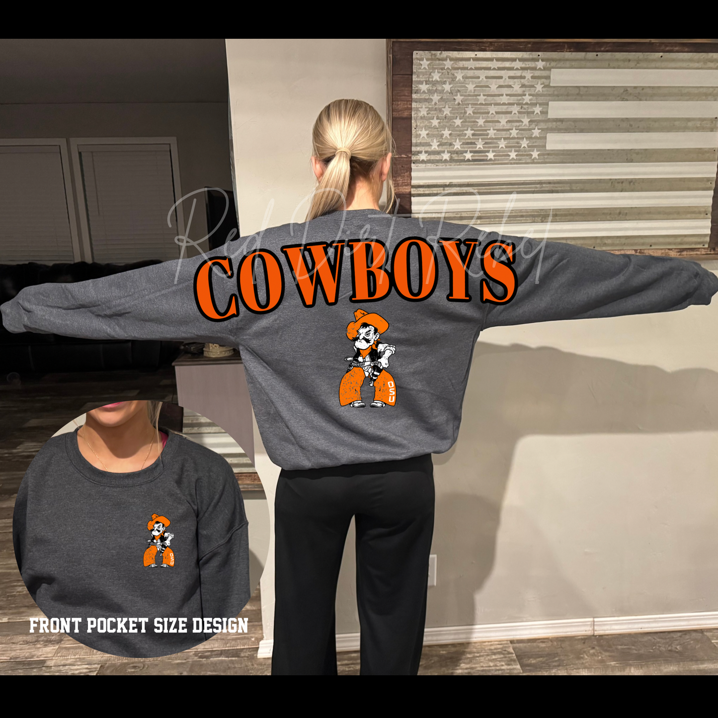 Oversized COWBOYSS Across Back Sweatshirt
